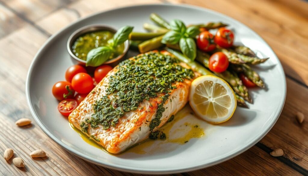 Pesto salmon recipe