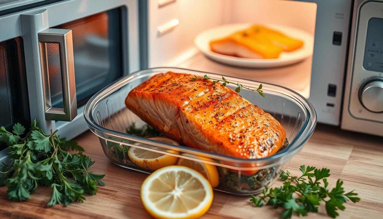 Storing and reheating salmon