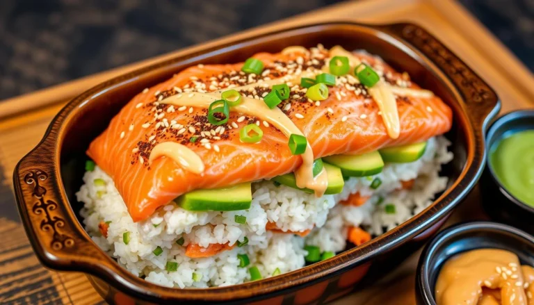 salmon sushi bake