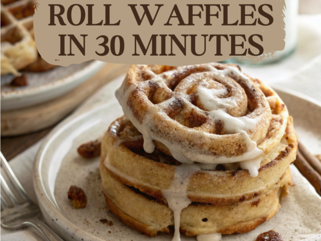 Easy Cinnamon Roll Waffles in 30 Minutes