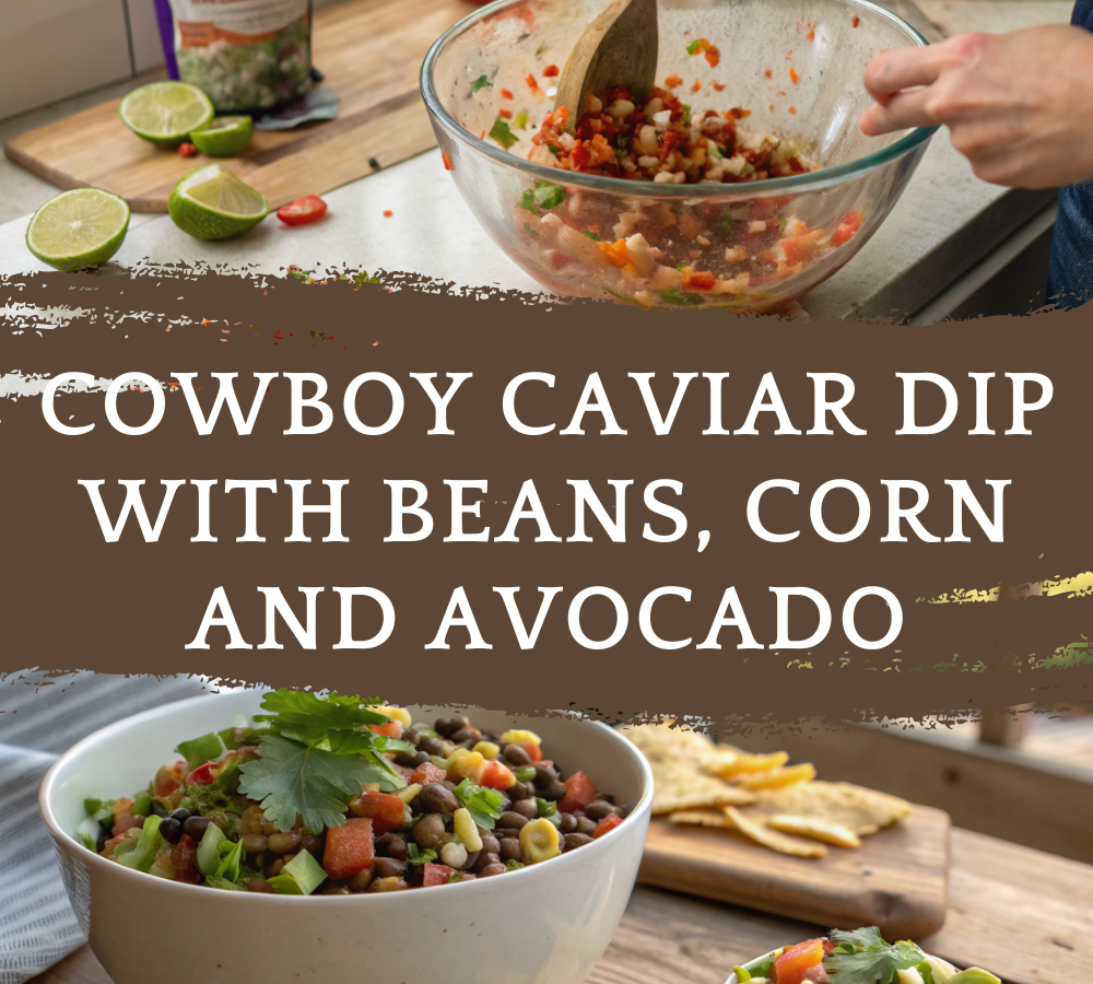 Cowboy Caviar Dip with Beans, Corn and Avocado