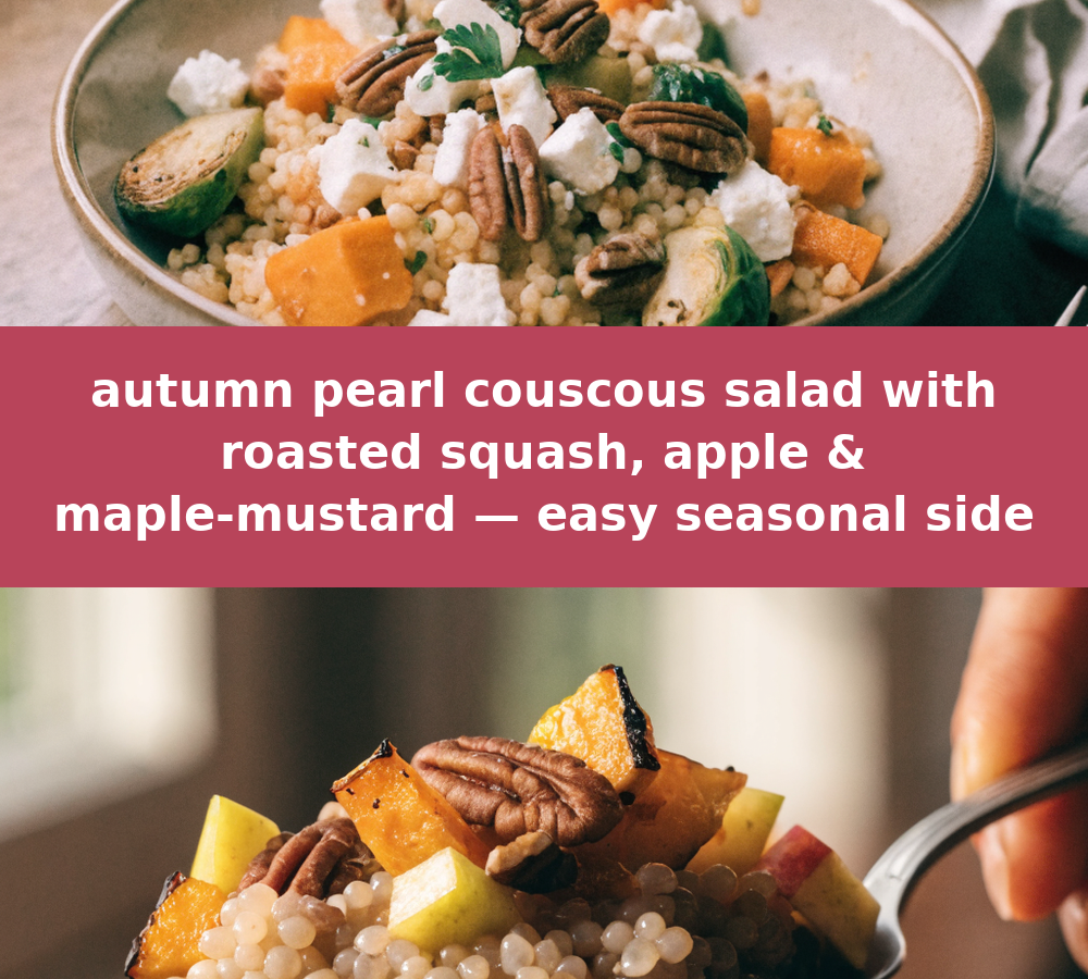 Autumn Pearl Couscous Salad with Roasted Squash and Maple-Mustard Dressing