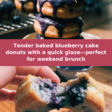 Tender baked blueberry cake donuts with a quick glaze—perfect for weekend brunch Pinterest recipe pin