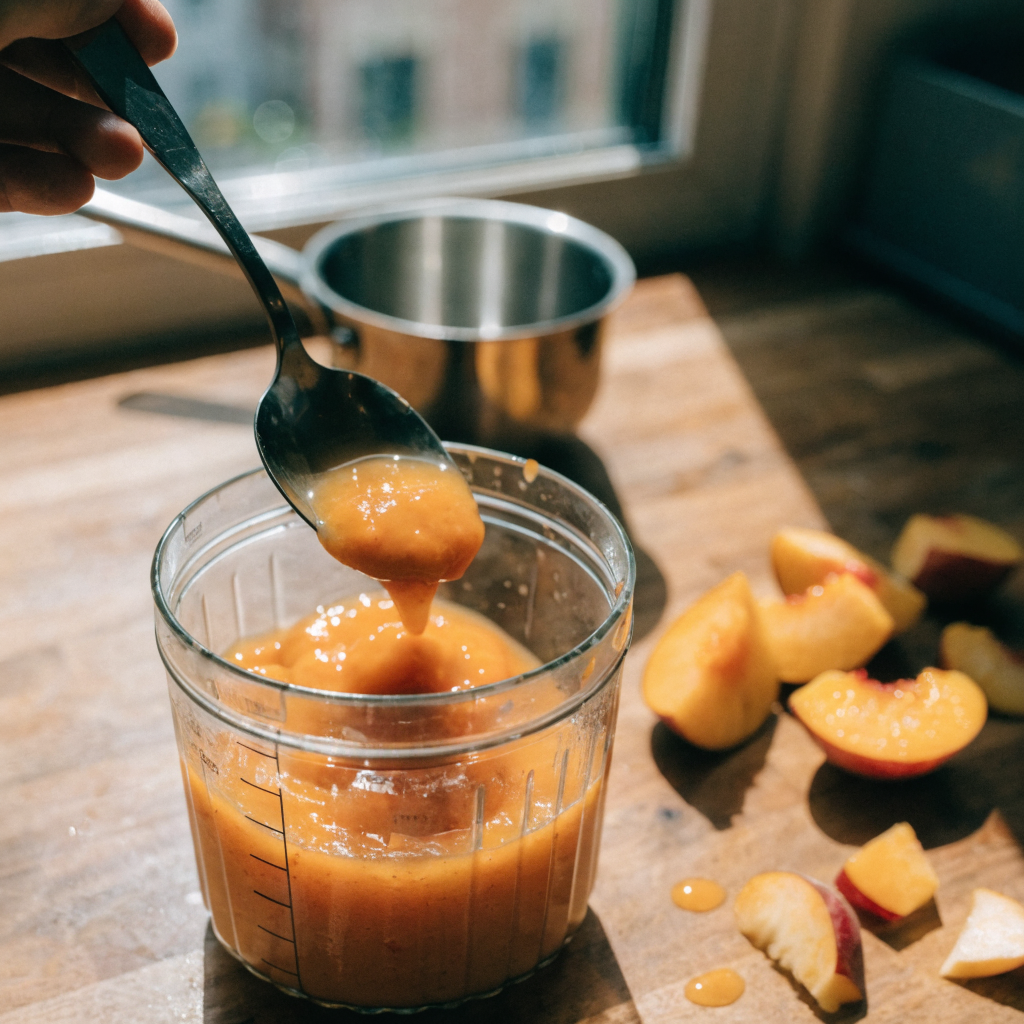Close-up of simple peach lemonade